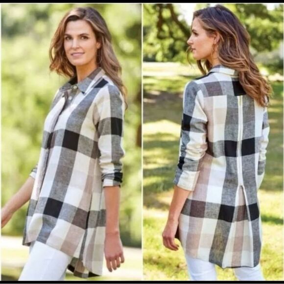 Soft Surroundings Tops - Soft Surroundings Carreaux Plaid Top H1
